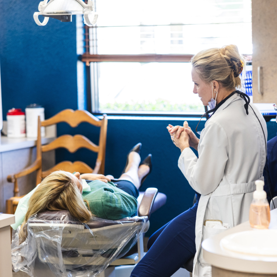 Patient in a treatment room